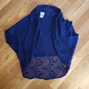 **Last chance** Navy Blue Knit Shrug Sweater Sleeveless Cardigan